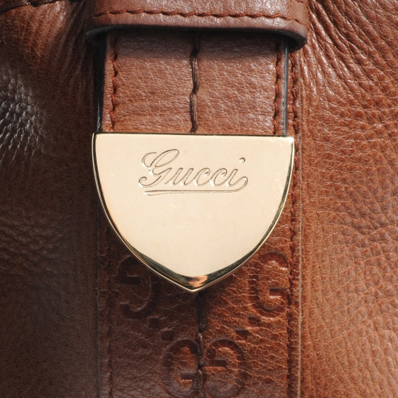Leather Guccissima Signoria Hobo Brown