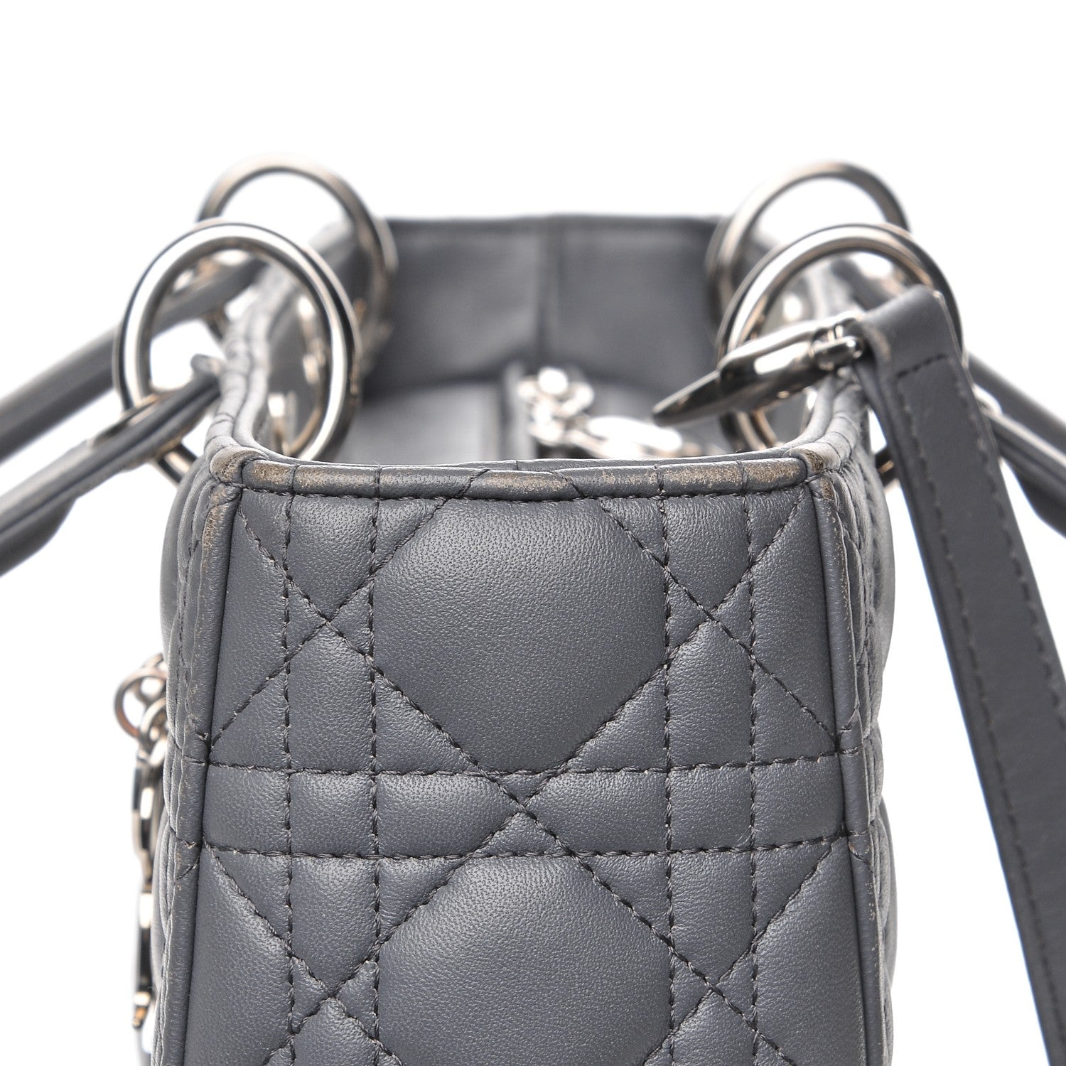 Christian Dior Lambskin Cannage Large Lady Dior Grey 16 of 20