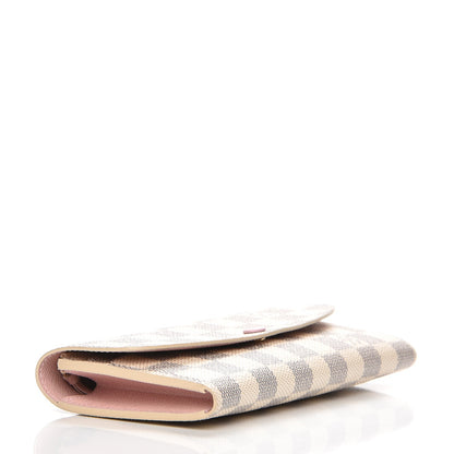 Louis Vuitton Damier Azur Emilie Wallet Rose Ballerine 4 of 7