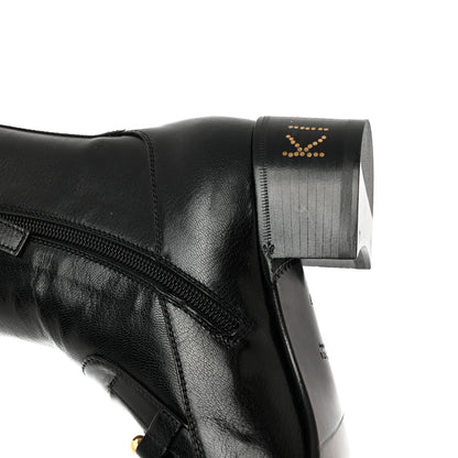 Gucci Goatskin Kitten Chain Horsebit Ankle Boots 37 Black 12 of 15