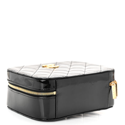 Chanel Patent Quilted Top Handle Small Vanity Case Black 5 of 11