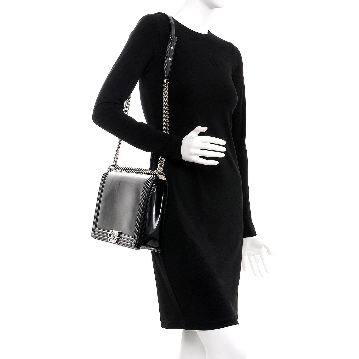 Chanel Glazed Calfskin Large Boy Flap Black 2 of 11