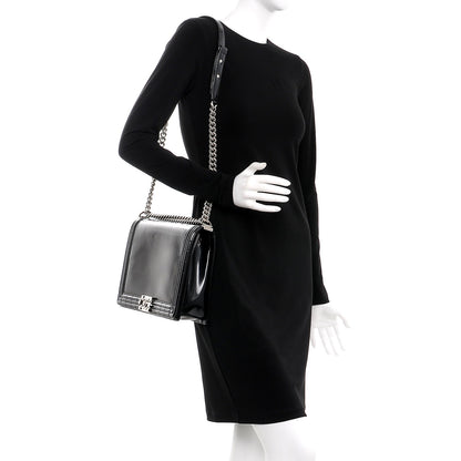 Chanel Glazed Calfskin Large Boy Flap Black 2 of 11