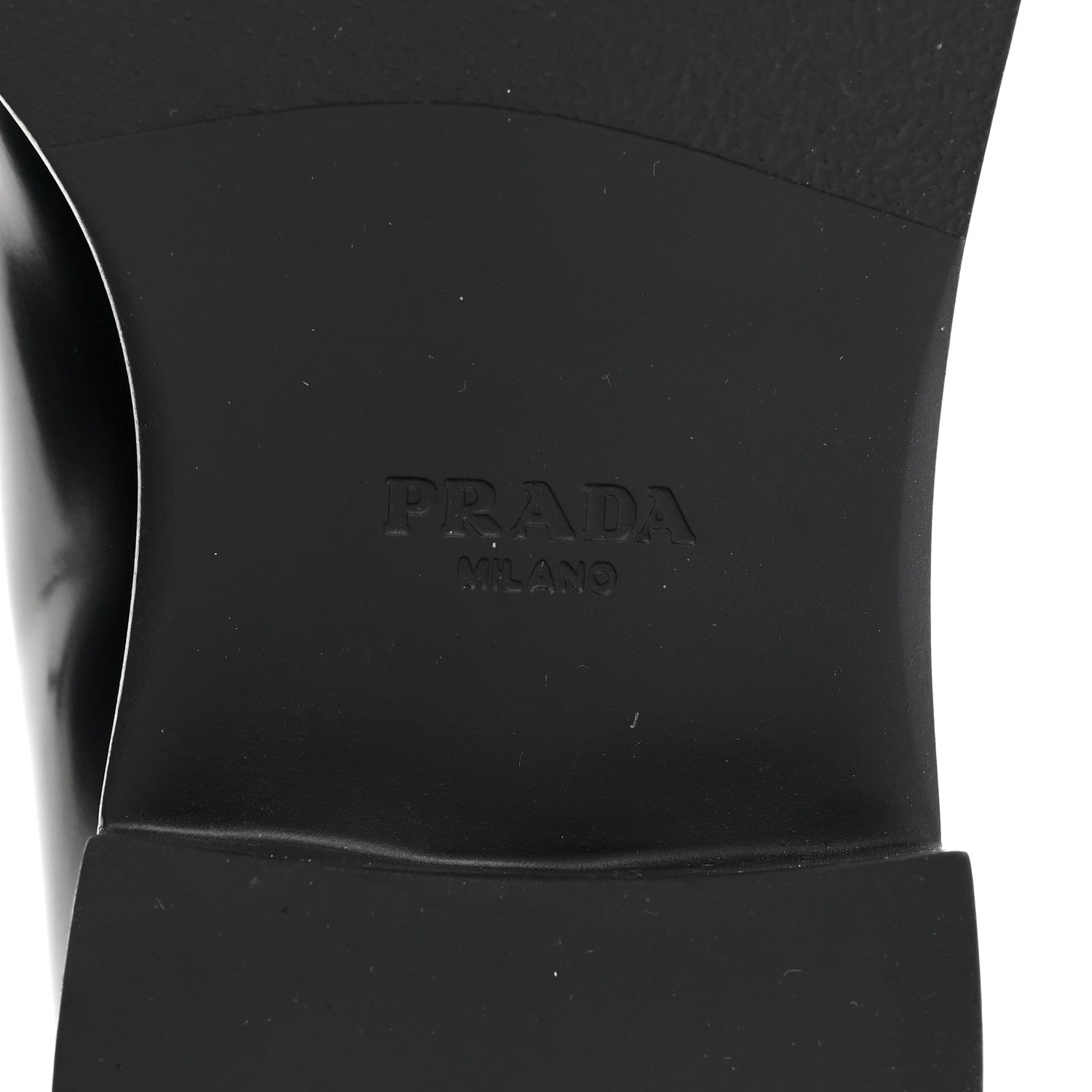 Prada Spazzolato Metal Triangle Logo 50mm Loafers 38 Black 6 of 9