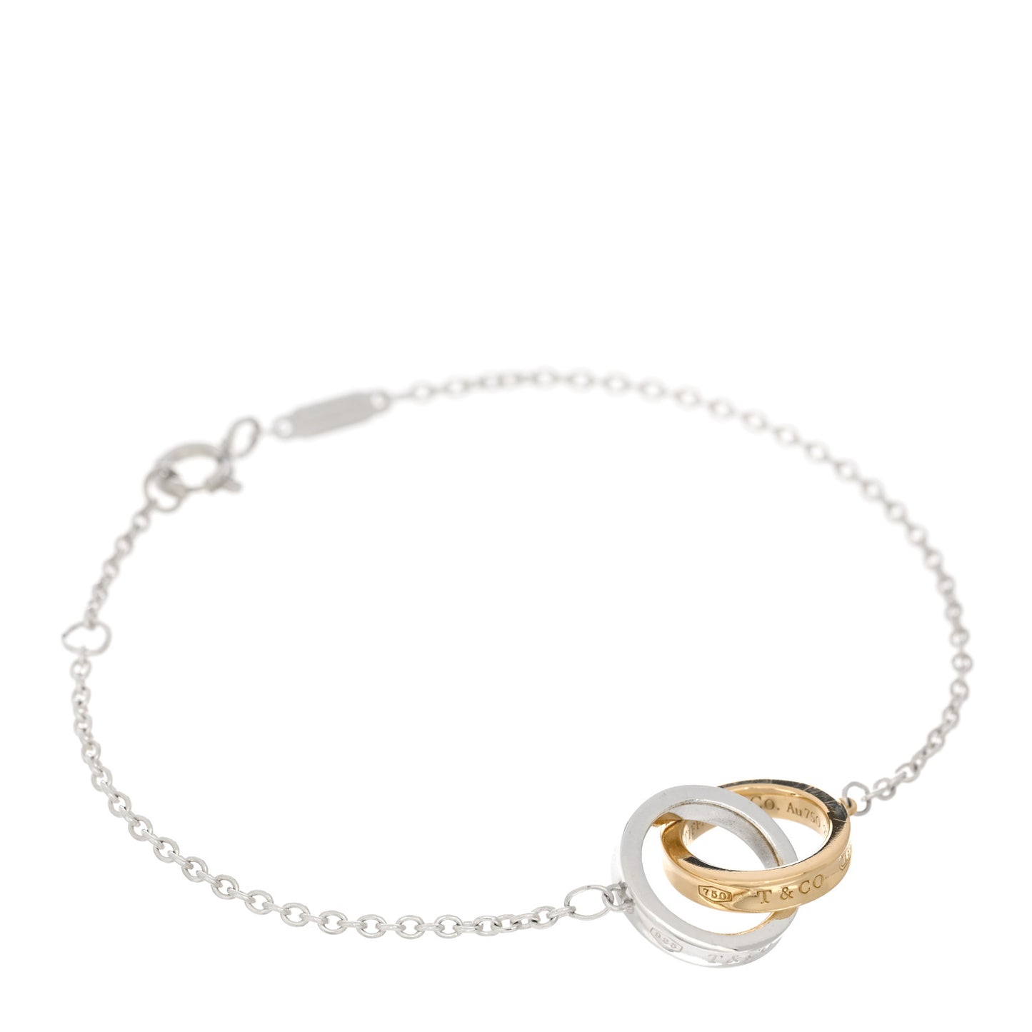 Sterling Silver 18K Yellow Gold 1837 Interlocking Bracelet