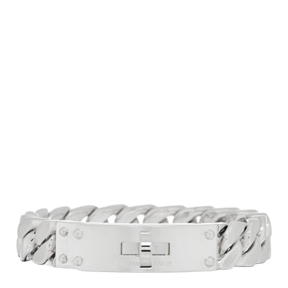 Hermes Sterling Silver GM Kelly Gourmette Bracelet ST 1 of 4