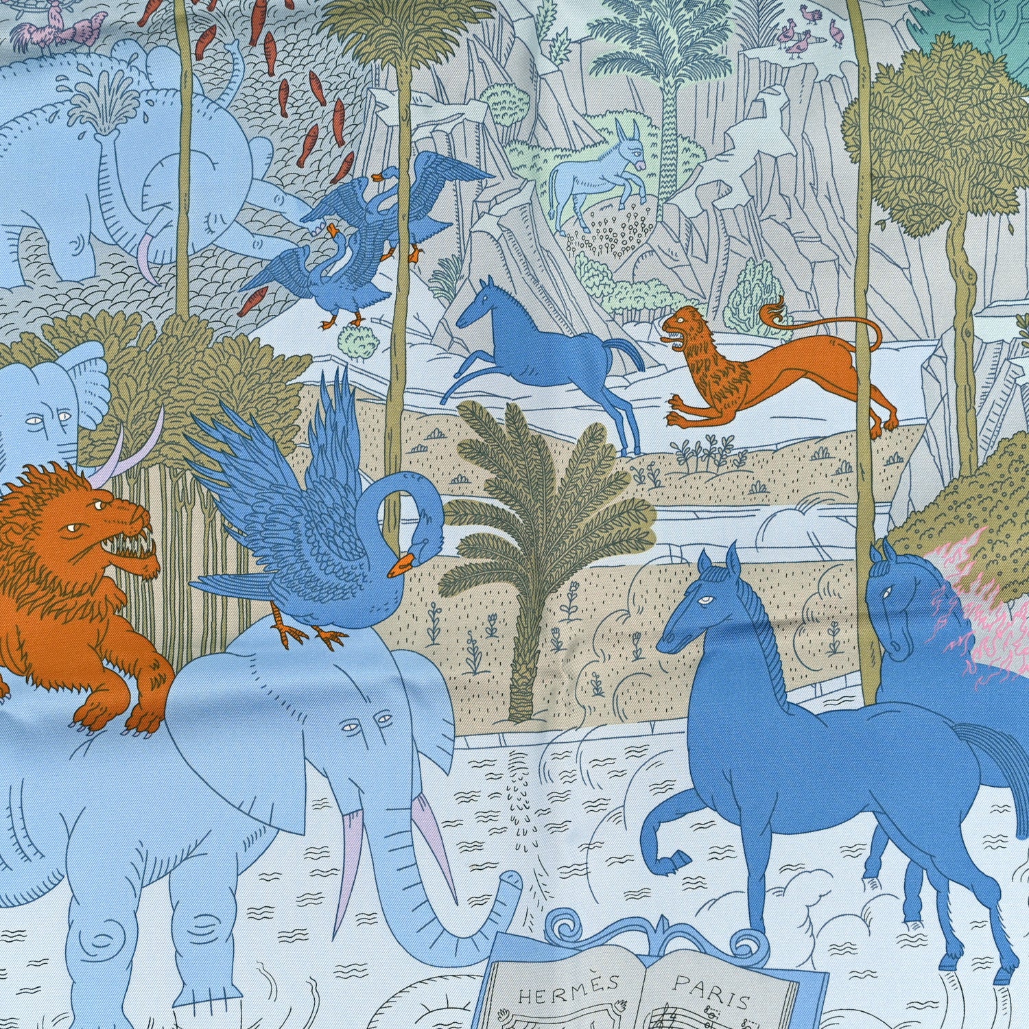 Hermes Silk Le Carnaval des Animaux Scarf 90 2 of 3