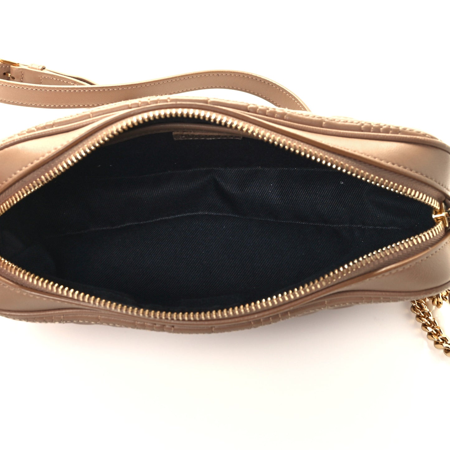 Lambskin Quilted Camera Bag Camel