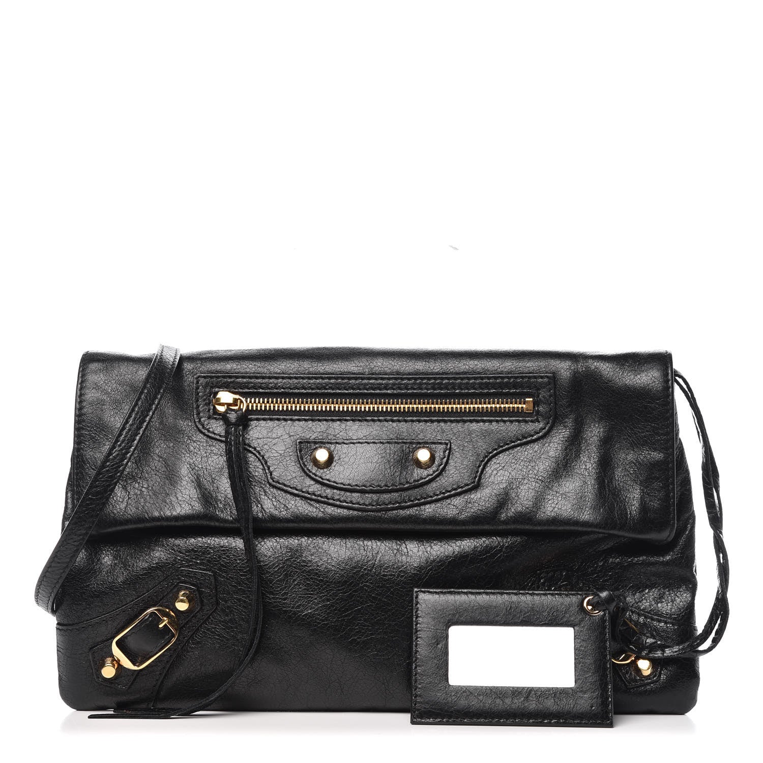Balenciaga Agneau Classic Gold Hardware Envelope Clutch Black 1 of 12