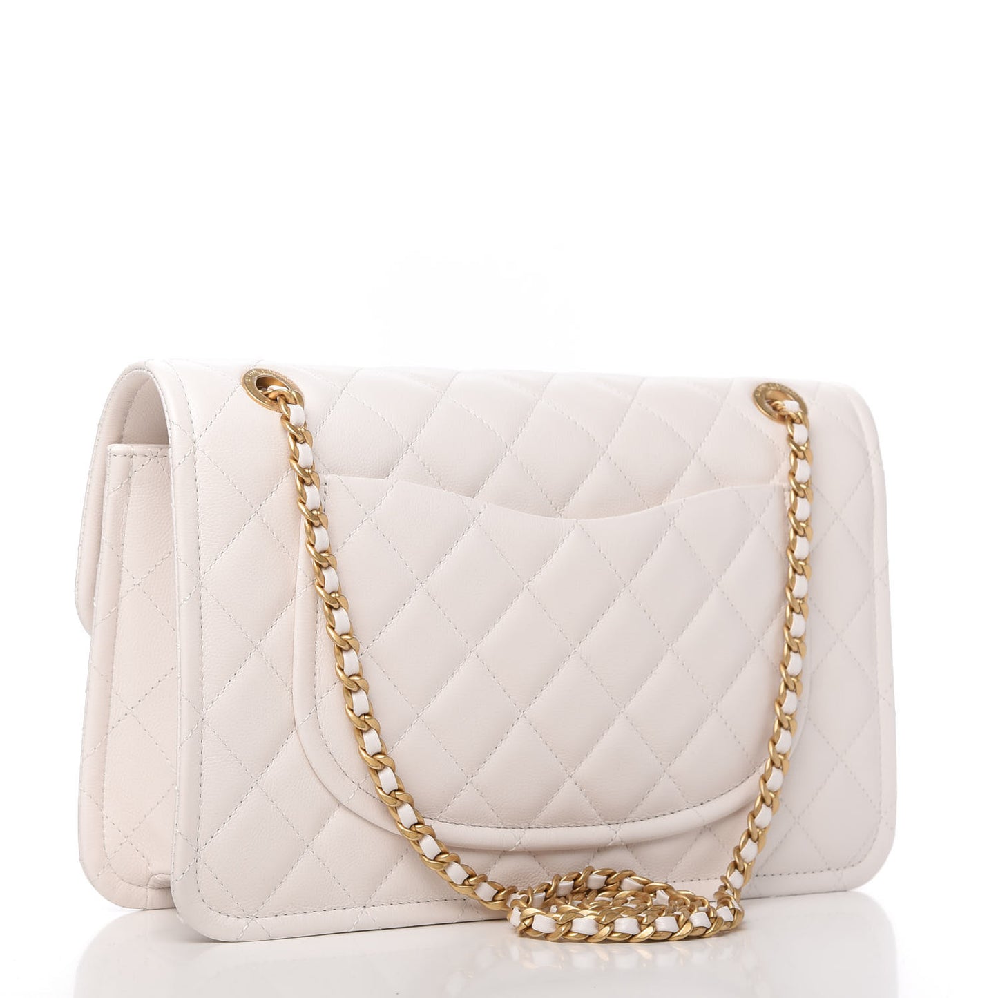 Caviar Quilted Large Sweet Classic Flap White