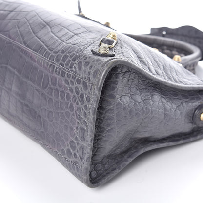 Balenciaga Calfskin Crocodile Embossed Giant 12 Gold Hardware City Gris Beton 12 of 12