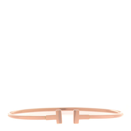 Tiffany 18K Rose Gold Narrow T Wire Bracelet 1 of 6