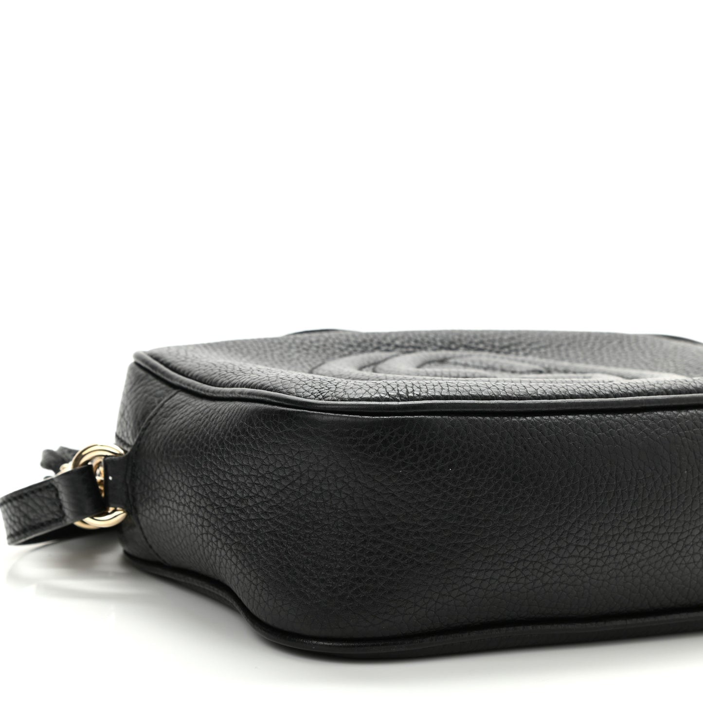Pebbled Calfskin Small Soho Disco Bag Black