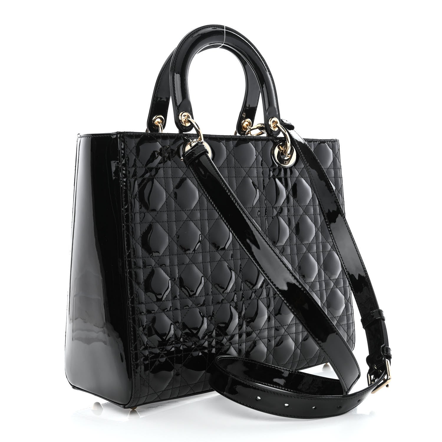 Christian Dior Patent Cannage Large Lady Dior Black 3 of 8