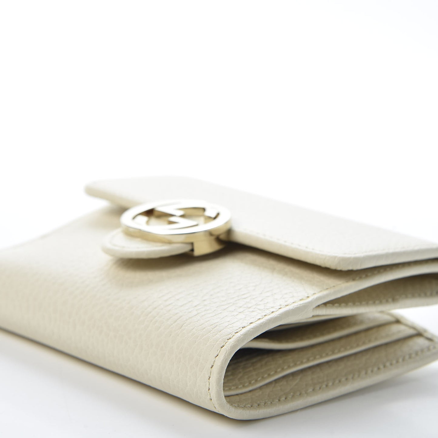 Dollar Calfskin Interlocking G French Wallet Ivoire