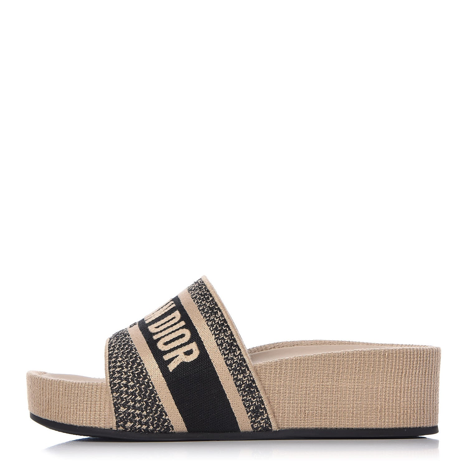 Christian Dior Oblique D-Way Platform Sandal 39 Black Creme 1 of 9