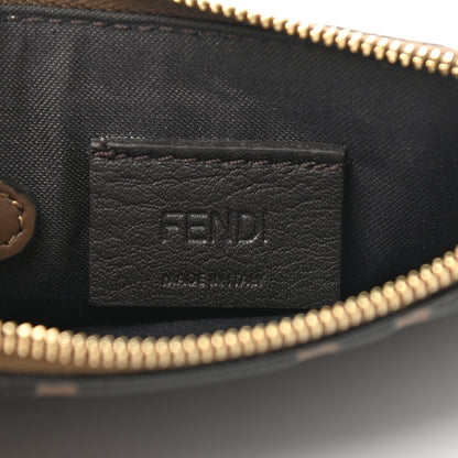 Fendi Vitello Soft F is Fendi Bi-Color FF 1974 Embossed Key Case Pouch Maya Black 7 of 8