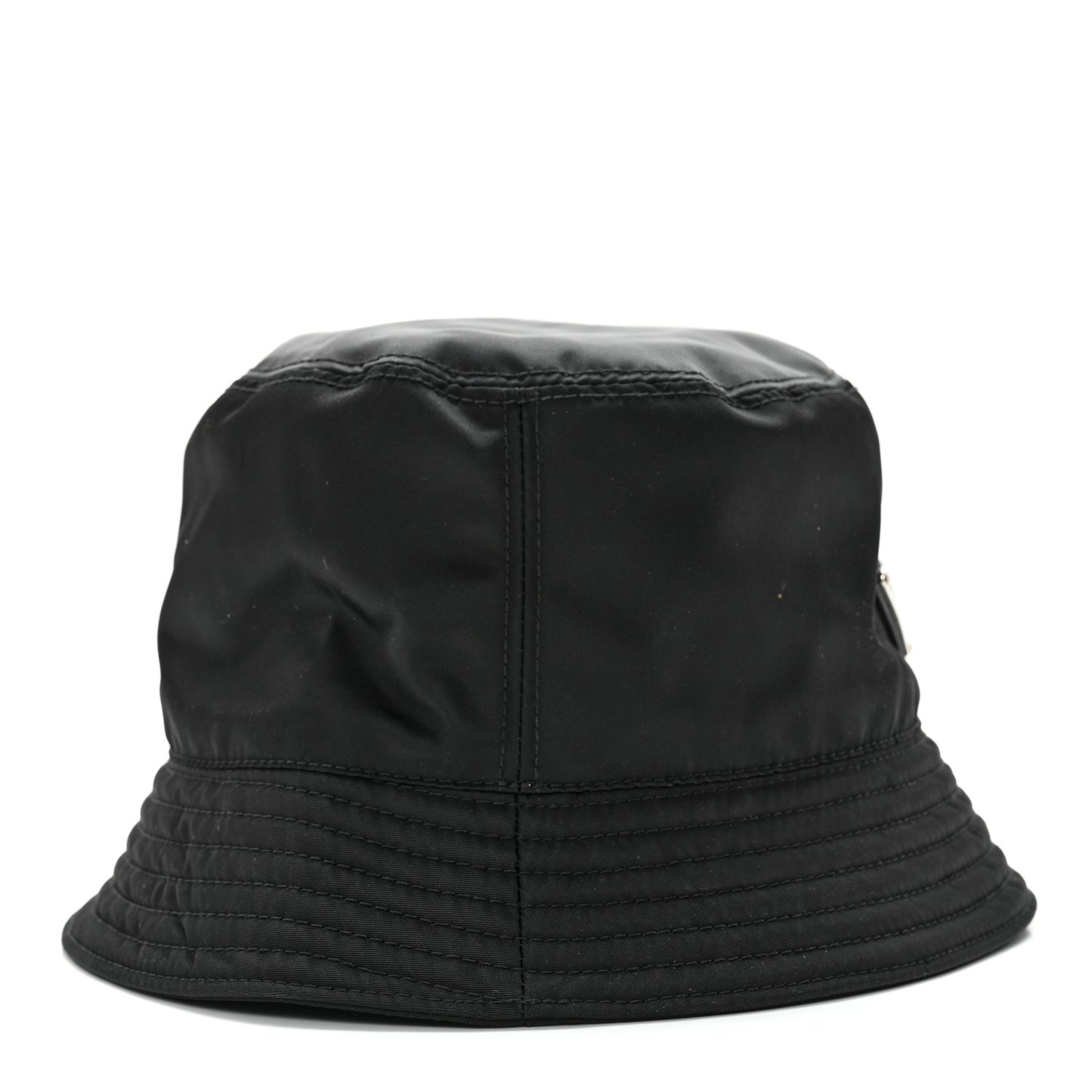 Re-Nylon Metal Triangle Logo Mens Bucket Hat S Black