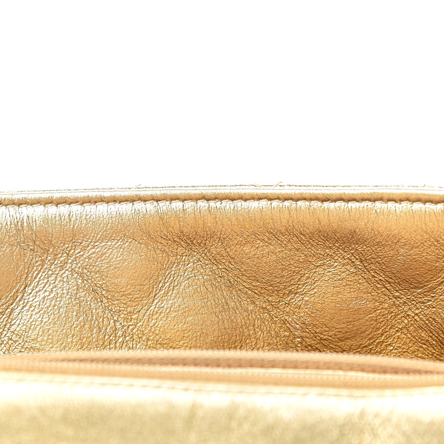 Metallic Lambskin Quilted Mini Square Flap Gold