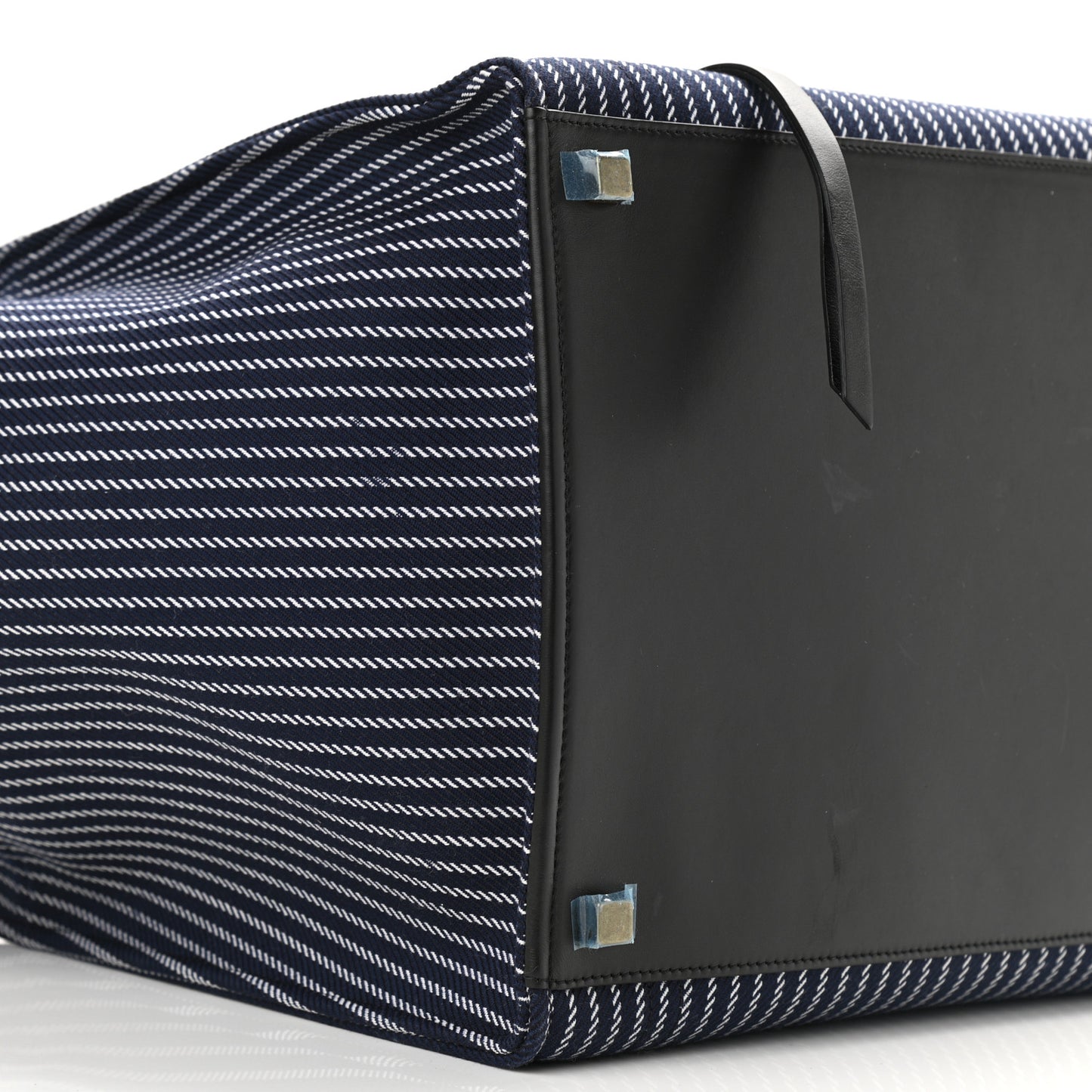 Cotton Canvas Striped Medium Phantom Luggage Navy White
