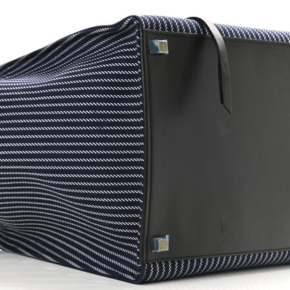 Celine Cotton Canvas Striped Medium Phantom Luggage Navy White 10 of 12