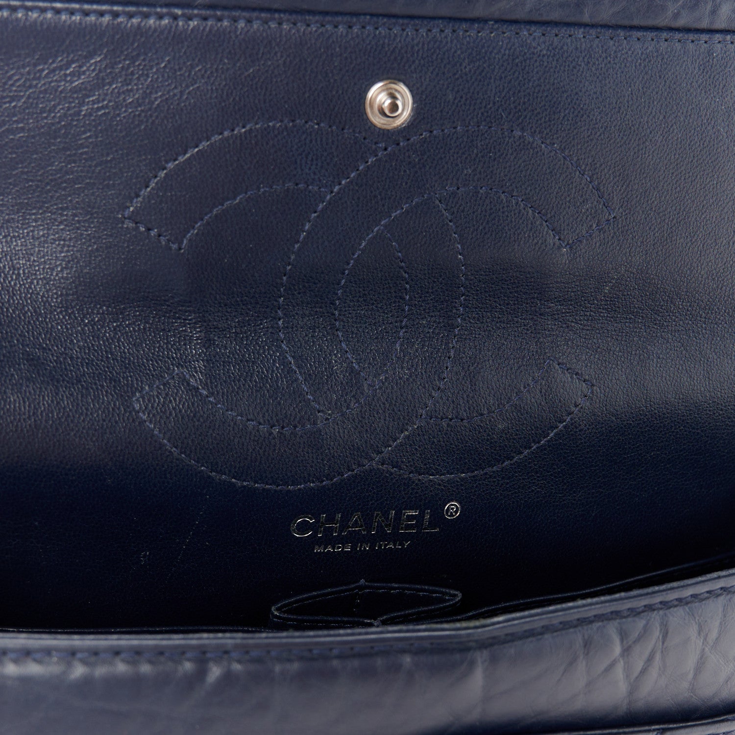 Chanel Aged Calfskin Quilted 2.55 Reissue 226 Flap Navy Blue 6 of 11