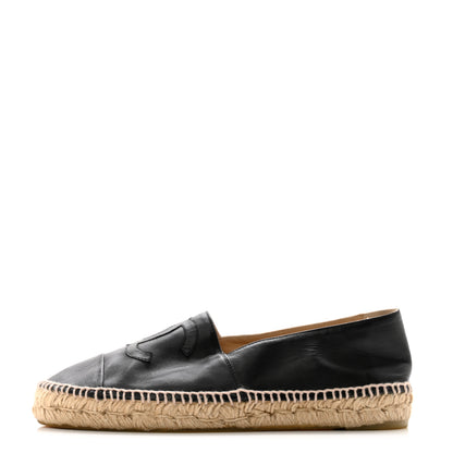 Chanel Lambskin CC Espadrilles 40 Black 1 of 11