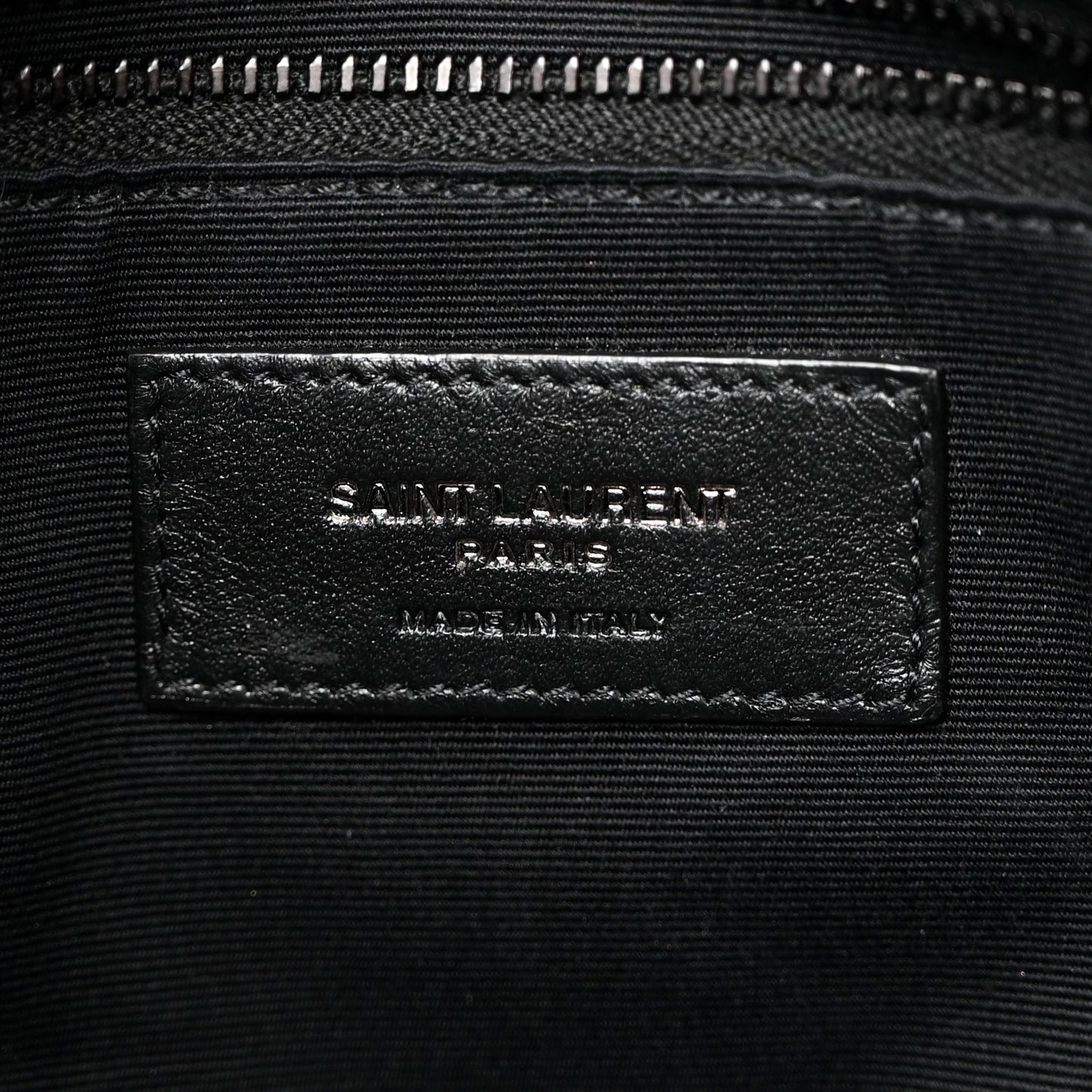Lambskin Quilted Monogram Monochrome Small Loulou Puffer Chain Satchel Black