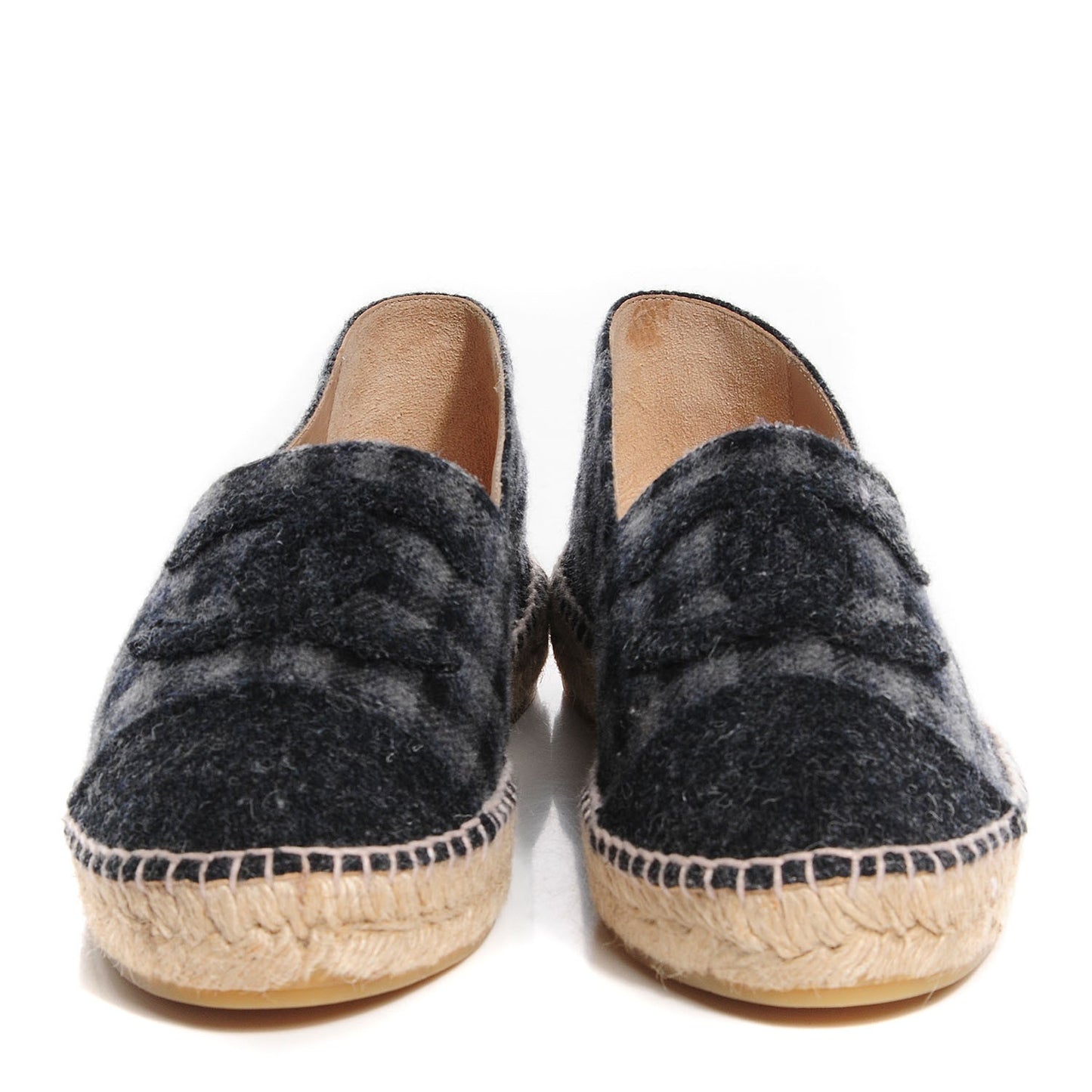 Plaid Fabric CC Espadrilles 41 Grey
