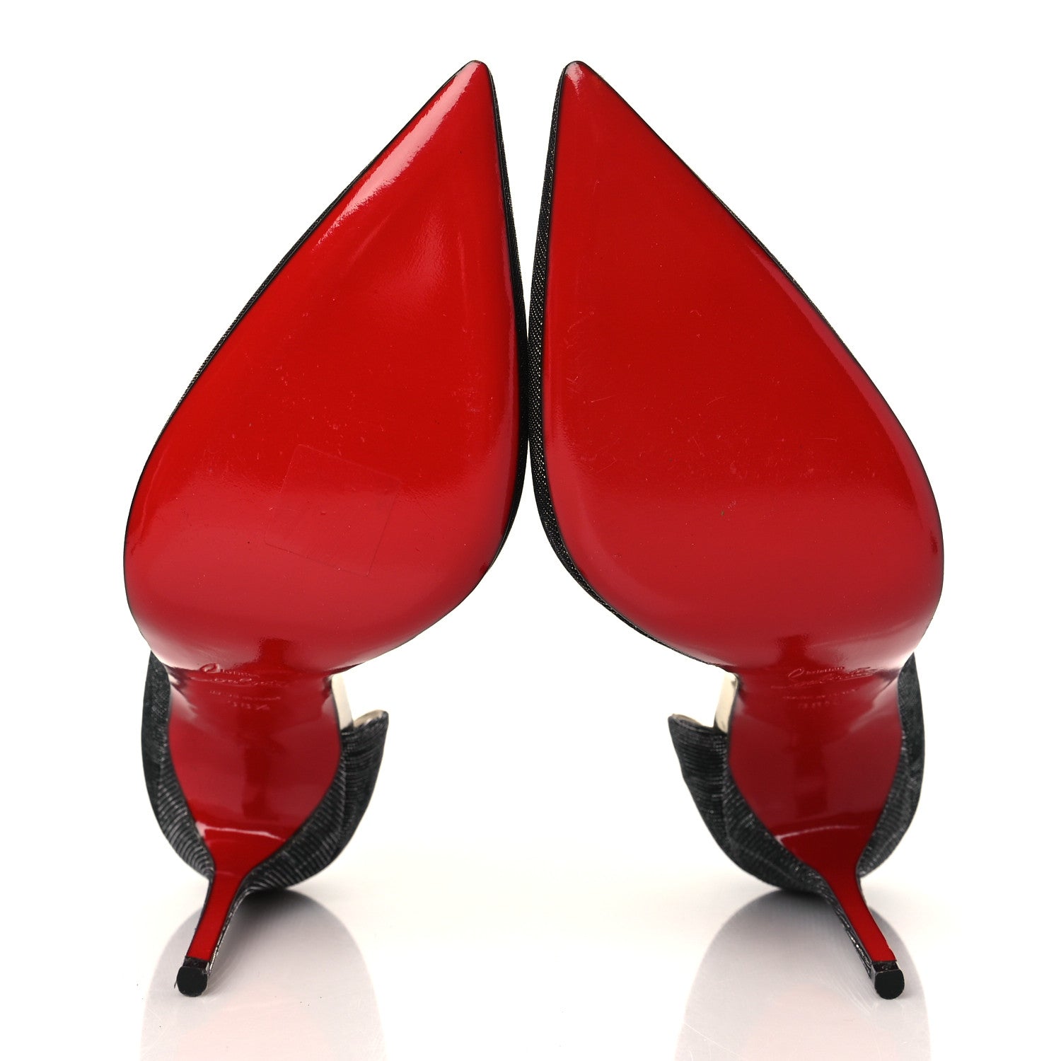 Christian Louboutin Tissu Etincelle Specchio Iriza 100 Pumps 38.5 Black Silver 6 of 8