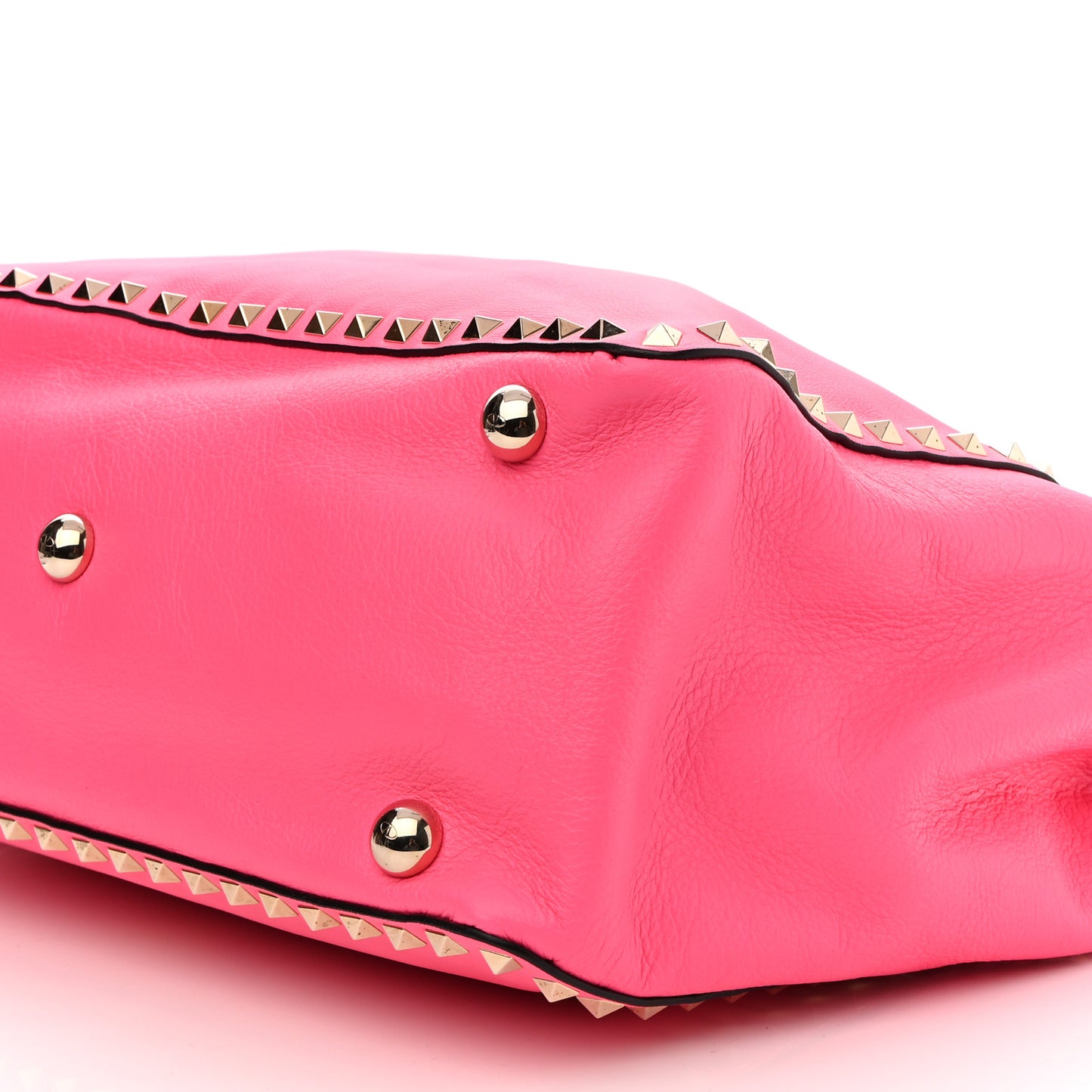 Vitello Medium Rockstud Tote Fuxia Fluo
