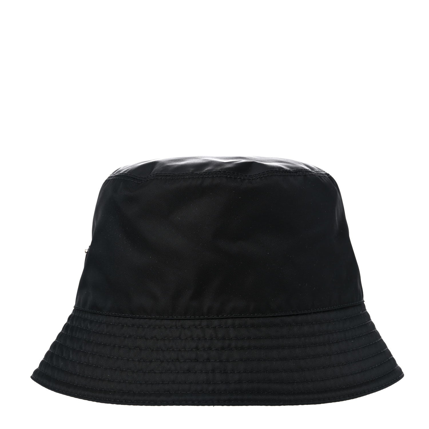Prada Re-Nylon Metal Triangle Logo Womens Bucket Hat M Black 3 of 7