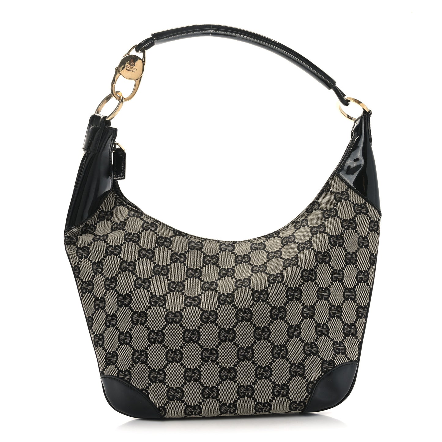 Monogram Patent Small Hobo  Black