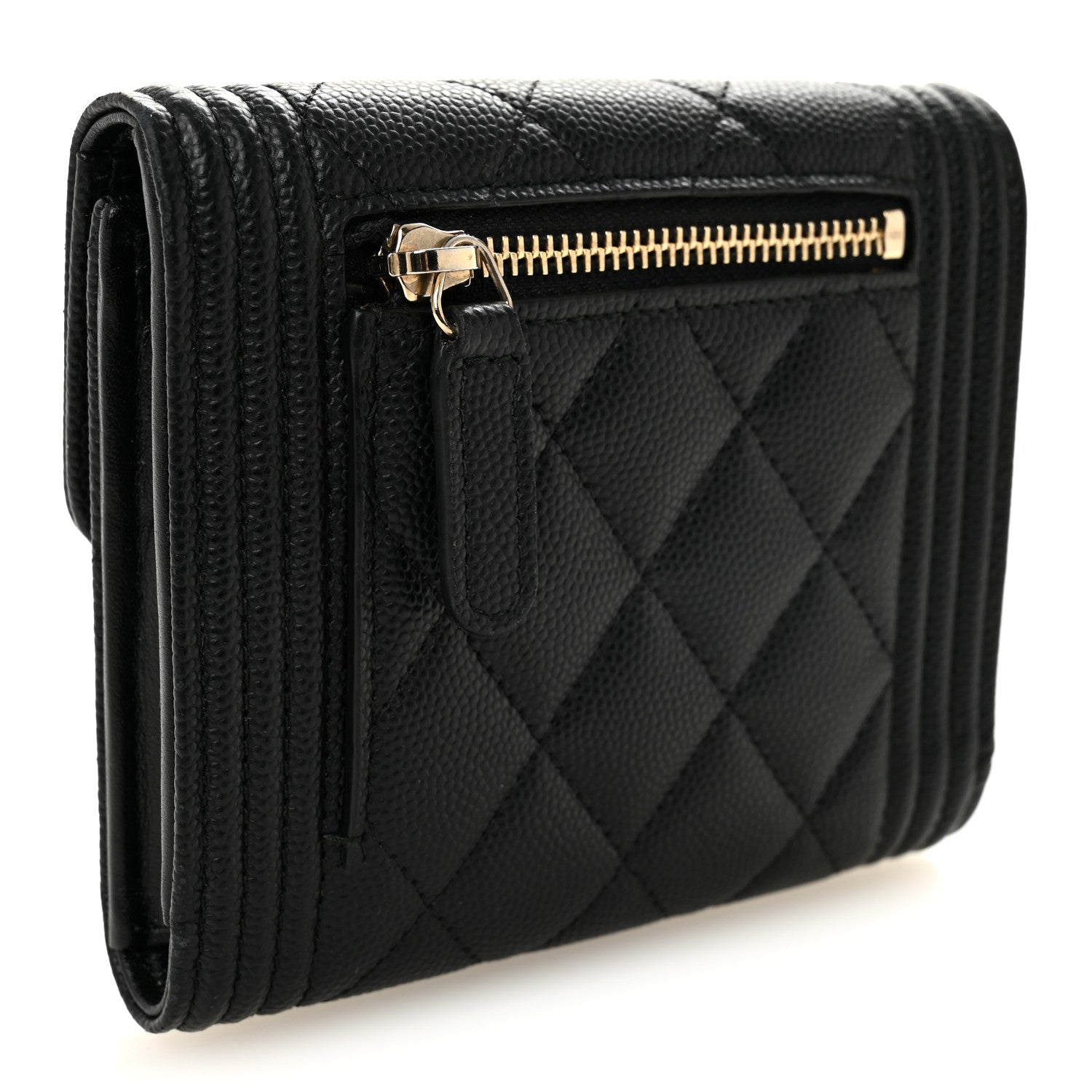 Chanel Caviar Quilted Small Boy Flap Wallet Black 3 of 7