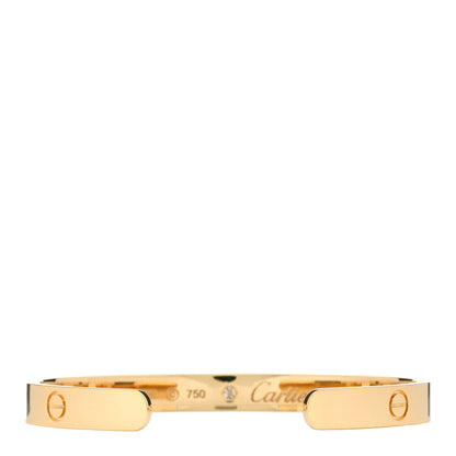 Cartier 18K Yellow Gold 1 Diamond LOVE Cuff Bracelet 17 2 of 3