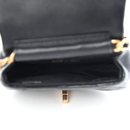 Chanel Calfskin Quilted Mini Coco Mail Clutch with Chain Black 5 of 10