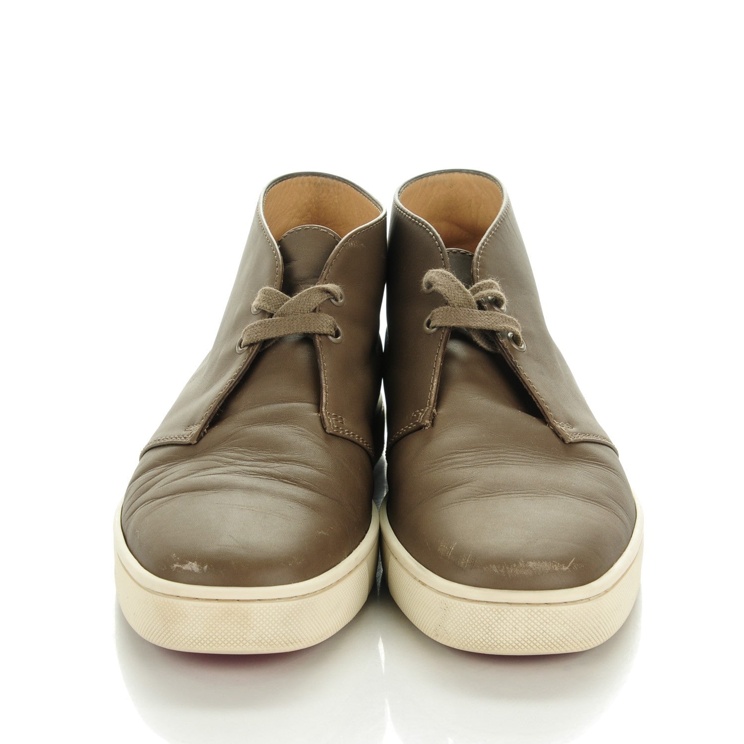 Christian Louboutin Calfskin Mens Flat Nono Sneakers 40.5 Mastic 2 of 8