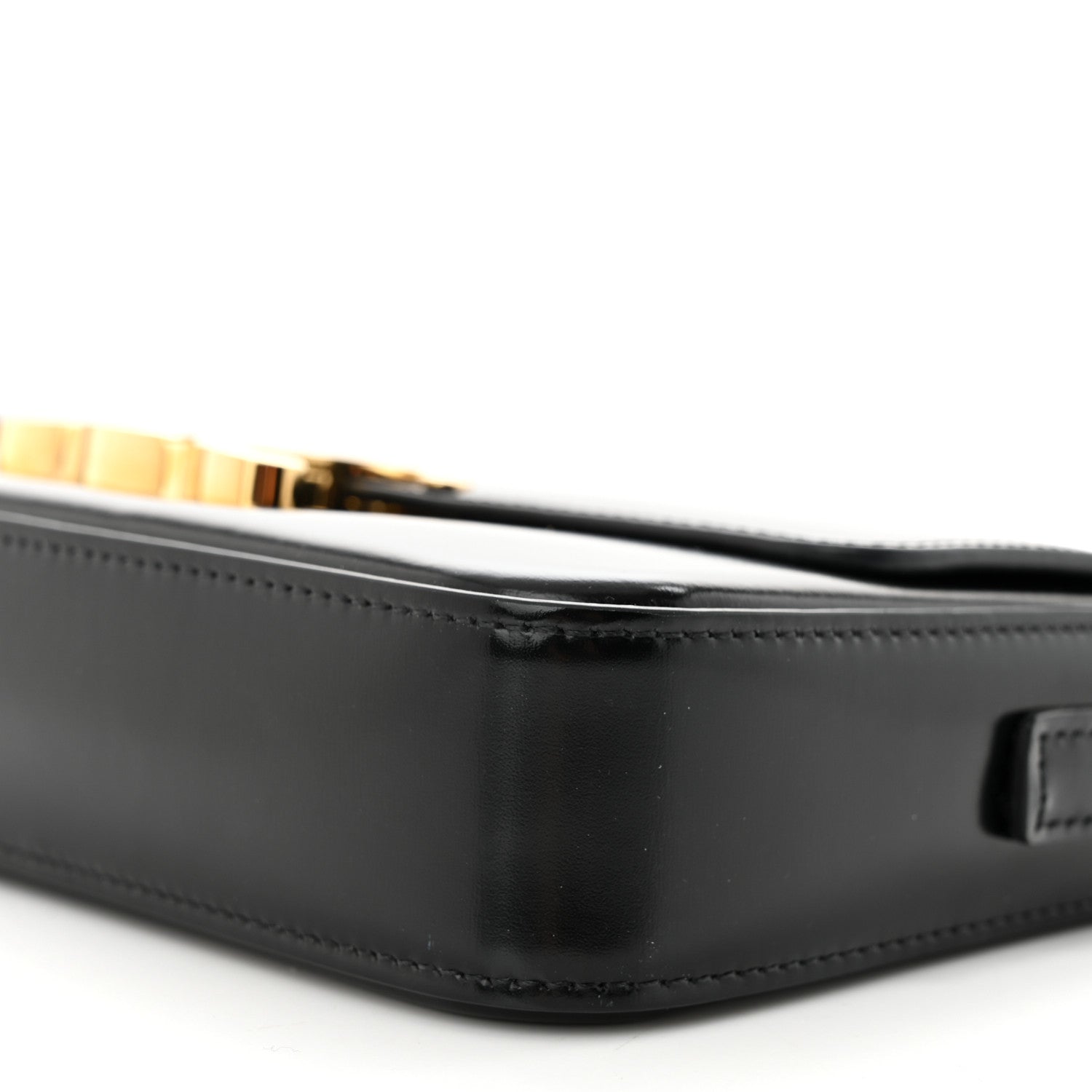 Celine Shiny Calfskin Triomphe Shoulder Bag Black 10 of 15