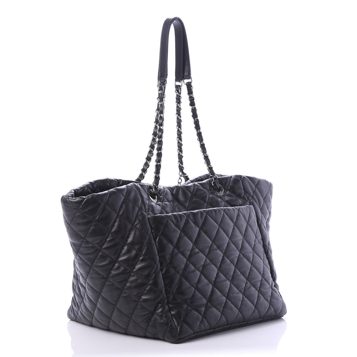 Lambskin Quilted Week End on Mars Tote Black
