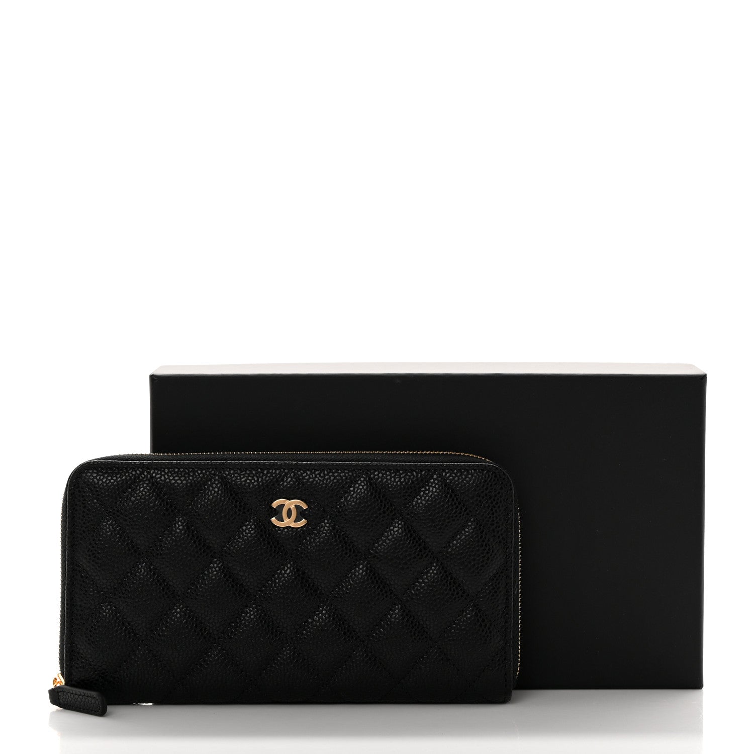 Chanel Caviar Quilted Large Gusset Zip Around Wallet Black 9 of 9