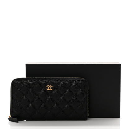 Chanel Caviar Quilted Large Gusset Zip Around Wallet Black 9 of 9