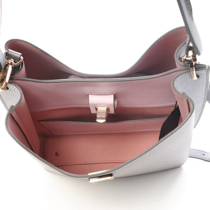 MCM Metallic Grained Calfskin Medium Milla Hobo Silver 6 of 9