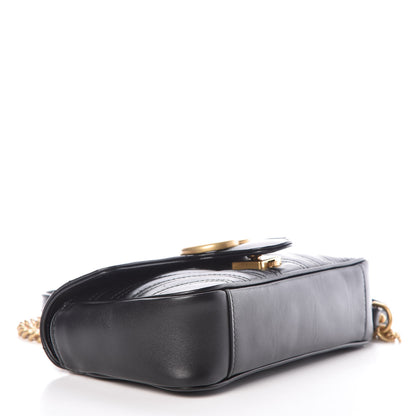 Gucci Calfskin Matelasse Mini GG Marmont Shoulder Bag Black 4 of 9