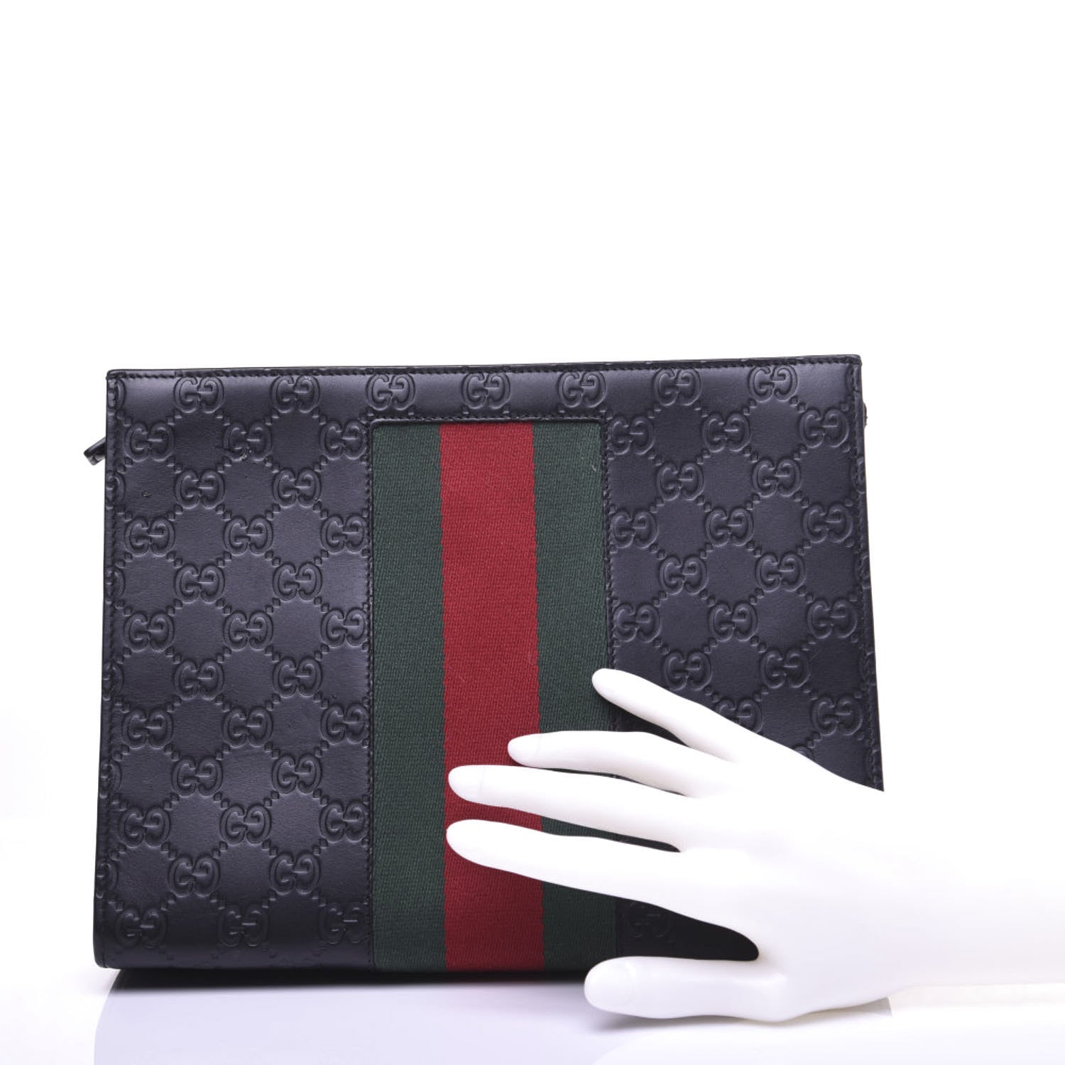 Gucci Guccissima Signature Web New Web Cosmetic Case Black 2 of 13