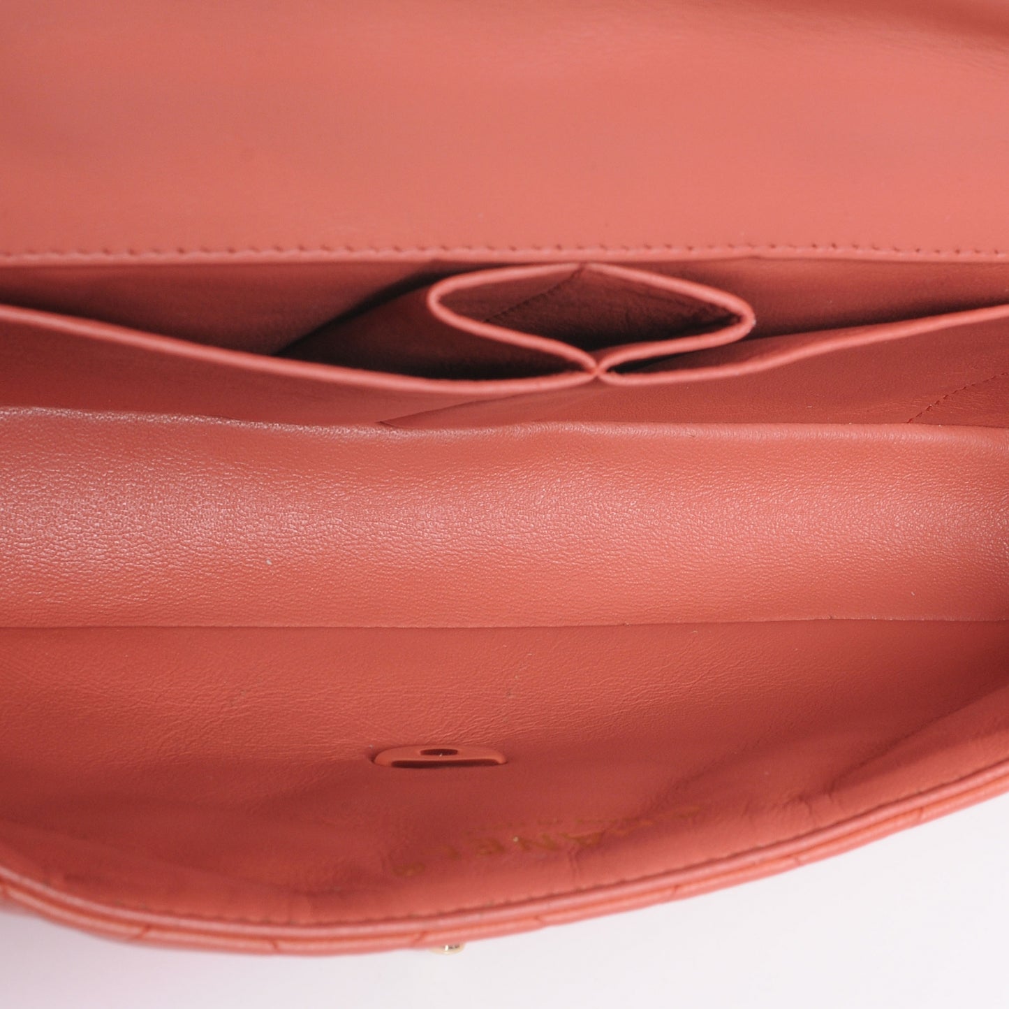 Lambskin Quilted East West Flap Coral