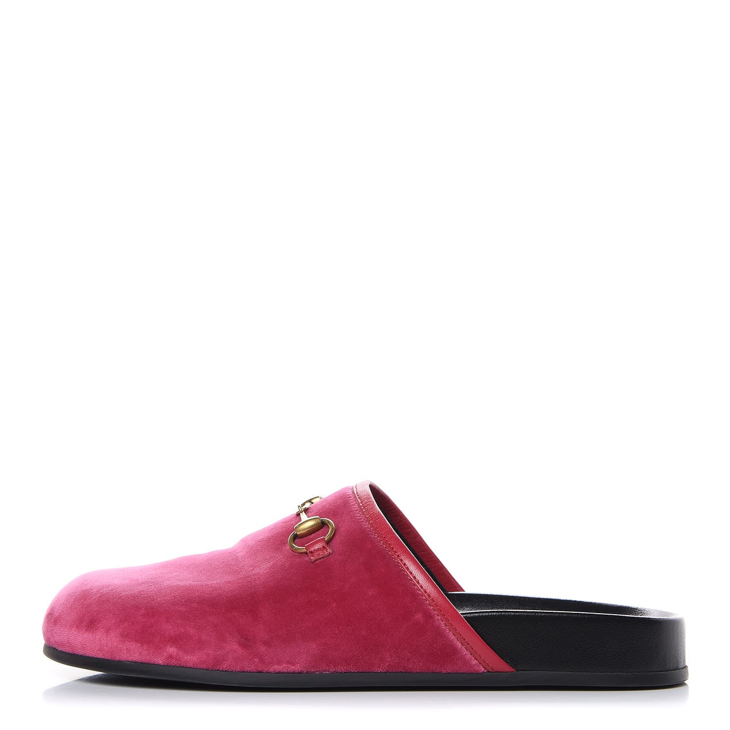 Gucci Softy Velvet Malaga Kid Womens Horsebit River Slippers 37.5 Light Raspberry Rose 1 of 10