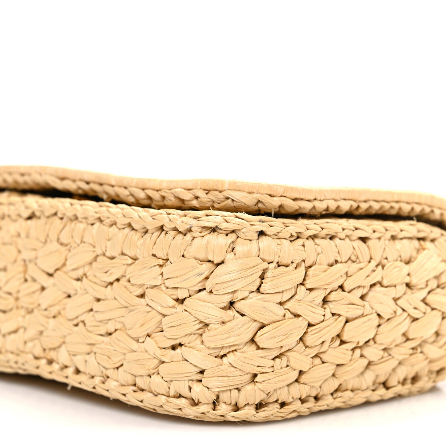 Yarn Raffia Effect Crochet Shoulder Bag Natural Black