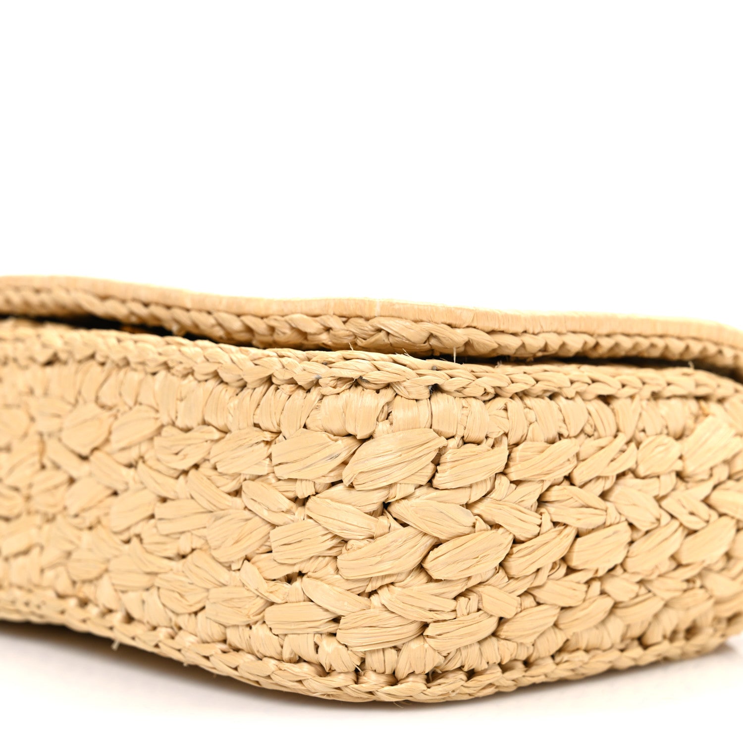 Prada Yarn Raffia Effect Crochet Shoulder Bag Natural Black 9 of 9