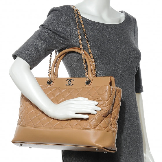 Chanel Aged Calfskin Quilted Be CC Tote Beige 2 of 7