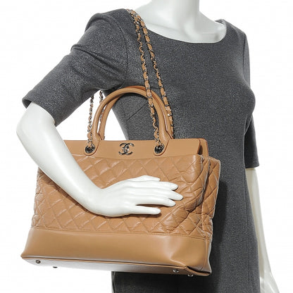 Chanel Aged Calfskin Quilted Be CC Tote Beige 2 of 7